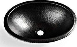 Oval Drop-In Bathroom Sink (17 Inches), Monarch Abode 19103 Matte Black Hand - $73.97