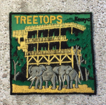 Vintage Patch Treetops Lodge Kenya Africa Elephants Embroidered - $8.56