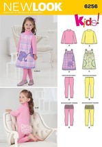 New Look Sewing Pattern 6256 0956 Dress Jumper Shirt Pants Girls Sze 1/2-4 - £7.63 GBP