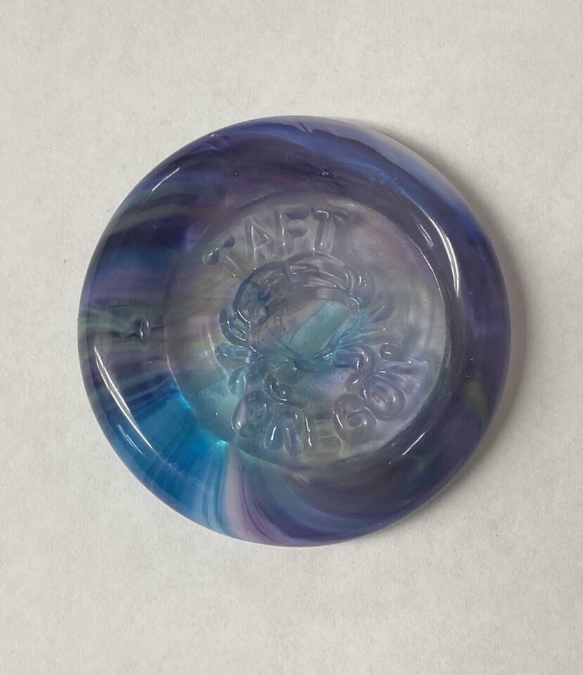 Purple Blue Art Glass 2” Paperweight Glass Crab Oregon Coast Taft Art St... - $24.74