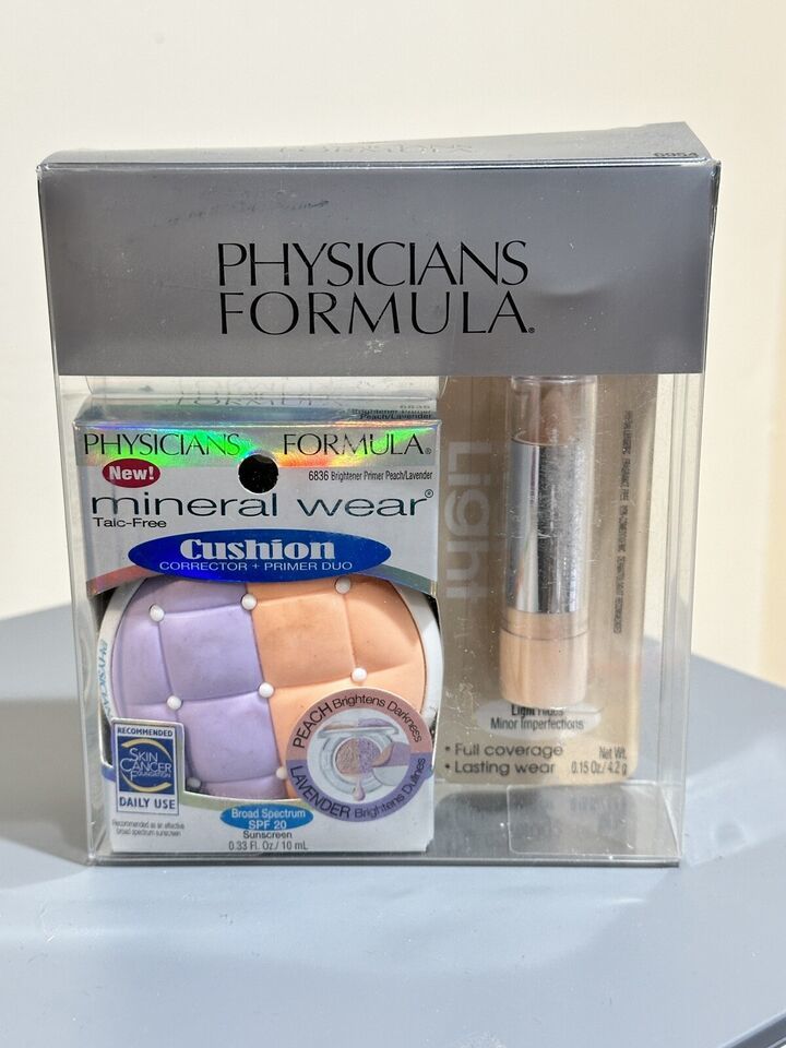 Physicians Formula Mineral Wear Cushion Corrector + Primer Duo, Peach/La... - $16.76