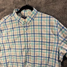 Vineyard Vines Shirt Mens Extra Large XL Blue Plaid Slim Fit Murray Butt... - $16.23