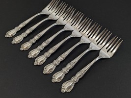 1847 Rogers Bros HERITAGE 8 Salad Forks 6-3/4" Silverplate 1953 - $39.59