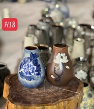 Pottery vase ceramic flower vase handmade in Vietnam H18cms - £64.10 GBP
