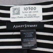Ashley Stewart Jacket Womens 14 Black White Lightweight Striped Cropped Fitted - £23.21 GBP