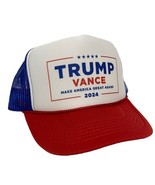 Trump Vance 2024 Hat Trucker Hat snapback Adjustable Red White Blue Elec... - $18.54