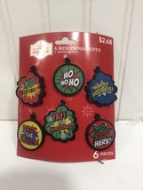 Holiday Time Super Hero 6 Mini Ornaments Christmas Tree Decor - £4.74 GBP