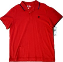 Timberland Men&#39;s Red Polo Cotton T-SHIRT Sz. L #6857J-619 - £28.34 GBP