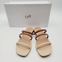 J Jill Kinsley Brown Beige Triple Strap Leather Sandals Flat Slides Sz 6 - $19.99 J Jill Kinsley Brown Beige Triple Strap Leather Sandals Flat Slides Sz 6 - $19.99