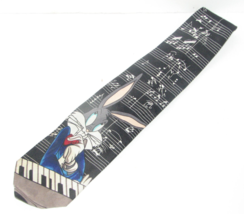 Men’s Looney Tunes Mania Bugs Bunny Pianist Tie Music Theme Vintage Poly... - £7.77 GBP