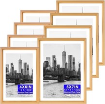 4x6 5x7 Picture Frame （Set of 8）, Simple Modern Thin Aluminum Metal Photo Frames - £19.53 GBP