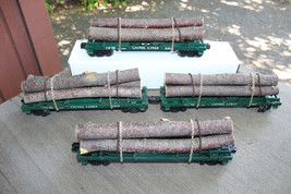 4 Lionel Postwar 3362 Log Cars w/ Chains and Logs - £122.69 GBP