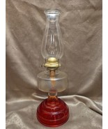 Cranberry Red Hurricane Oil Lamp Wedding Scroll Eagle Burner P&amp;A Mfg Co 18&quot; - $38.65