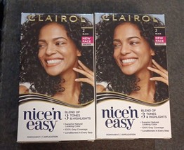 2 Clairol Nice &#39;N Easy 2 Black Permanent Hair Color Cream(BN10) - £13.04 GBP