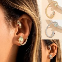 Zircon Snake &amp; Egg Gemstone Ear Cuff - £9.87 GBP