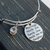 Marriage made you family love made you my daughter charm bracelet, daughter - £15.92 GBP
