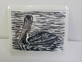 Magnet Art From An Original Block Print Harbor Pelican Signed - £8.78 GBP