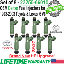 NEW OEM DENSO x8 HP Upgrade Fuel injectors for 1993-03 Toyota Land Cruiser 4.5L - $544.49