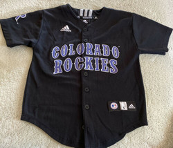 Adidas Boys Colorado Rockies Baseball Short Sleeve Jersey Small 8 - £13.49 GBP