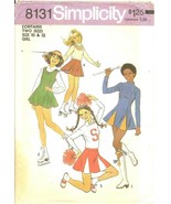 Simplicity 8131 Girls Cheerleader &amp; Skating Costumes 10-12 Vintage 1977 ... - $12.47