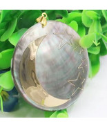 Abalone shell gold moon pendant - €12,47 EUR