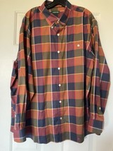 Orvis No-Work Work Shirt Mens XXL Cotton Plaid Long Sleeve Button Up - $32.73