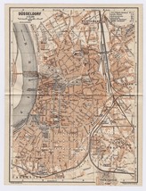 1911 Antique Map Of Düsseldorf / North RHINELAND-WESTPHALIA Germany - £15.13 GBP