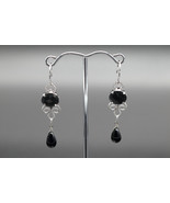 Jewdi Black Czech Beads Synthetic Cat&#39;s Eye Handmade Earrings (E06S004) - $919.30 MXN