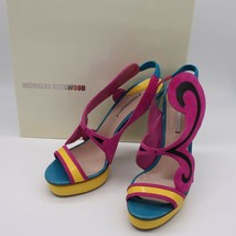 Nicholas Kirkwood Color-Block Suede &amp; Patent Leather Sandals sz US 10 MSRP $1210 - £319.33 GBP