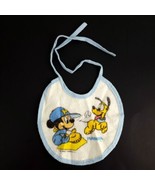 Vintage Playskool Walt Disney Babies Bib Mickey and Pluto Catch Cloth Vinyl - £10.89 GBP