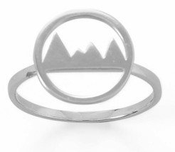 14K White Gold Plated Mountain Range Semi Hollow Outdoor Hiking Ring Size 5-10 - £75.98 GBP