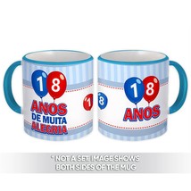 18 Anos de Muita Alegria : Gift Mug 18th Aniversário Birthday Baloons Portuguese - £12.57 GBP