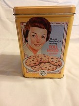 Toll House Cookies Collector Yellow Metal Tin 1939, 1942, 1954 ads  - $30.00