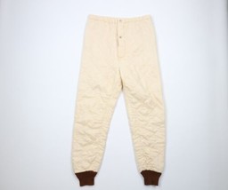 Vtg 50s 60s Streetwear Mens Medium Quilted Cuffed Joggers Jogger Pants Beige USA - £48.19 GBP
