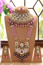 Bollywood Style Indien Plaqué Or Kundan Collier Boucles Zircone Haram Bijoux Set - £298.80 GBP