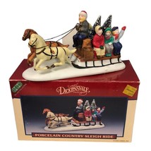 Vintage 1993 Lemax Dickensvale Christmas Village Porcelain Country Sleigh Ride - £21.31 GBP