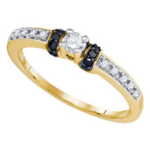10k Yellow Gold Round Diamond Solitaire Bridal Wedding Engagement Ring 1/4 Ctw - £239.00 GBP