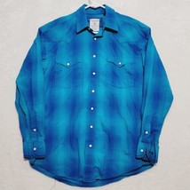 Panhandle Mens Shirt Sz M Long Sleeve Western Cowboy Pearl Snaps Rough Stock - £20.97 GBP