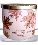 New Bath &amp; Body Works CHAMPAGNE APPLE &amp; HONEY 3 Wick Candle 14.5 Large - $45.20 CAD