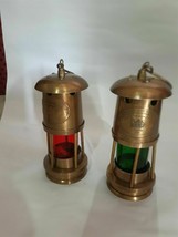 Set of 2 Nautica Brass Minor Lamp Antique Nautical Ship Boat Light Lantern  - £56.79 GBP