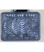 Michelin Man Earthmover Tires Leather And Pewter Watch Fob - Vintage - $27.16 CAD