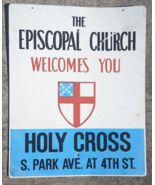 The Episcopal Church Welcomes You Holy Cross Metal Sign 24x30 - £172.37 GBP