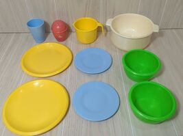 Little tikes vintage dishes pot plates bowls shaker mixed lot measuring ... - $23.66