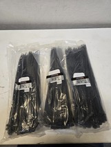 3 Quantity of Force X12435 Black Cable Ties 370x7.6mm Packs of 100 (3 Qu... - $34.19
