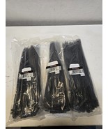 3 Quantity of Force X12435 Black Cable Ties 370x7.6mm Packs of 100 (3 Qu... - $34.19