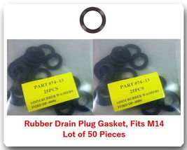 Lot 50 Rubber Oil Drain Plug Washers Gaskets 14MM Fits: Audi Vw Gm Mazda Saab &amp; - £10.85 GBP