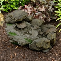 Outdoor Cascading Stone Rock Fountain - Pump Included - 93 GPM 23 x 14 Inch - £154.87 GBP