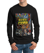 Alice Cooper Musician High-Quality Black Cotton Sweatshirt for Men - £24.26 GBP