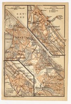 1913 Original Antique Map Of Heringsdorf Ahlbeck Pomerania Usedom Germany - £13.51 GBP