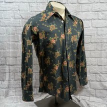 Vtg 1970s JCPenney Blumenmuster Herren M Langärmelig Geknöpft Hemd Urlau... - $72.76